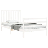 Bed frame without mattress white 100x200 cm solid wood