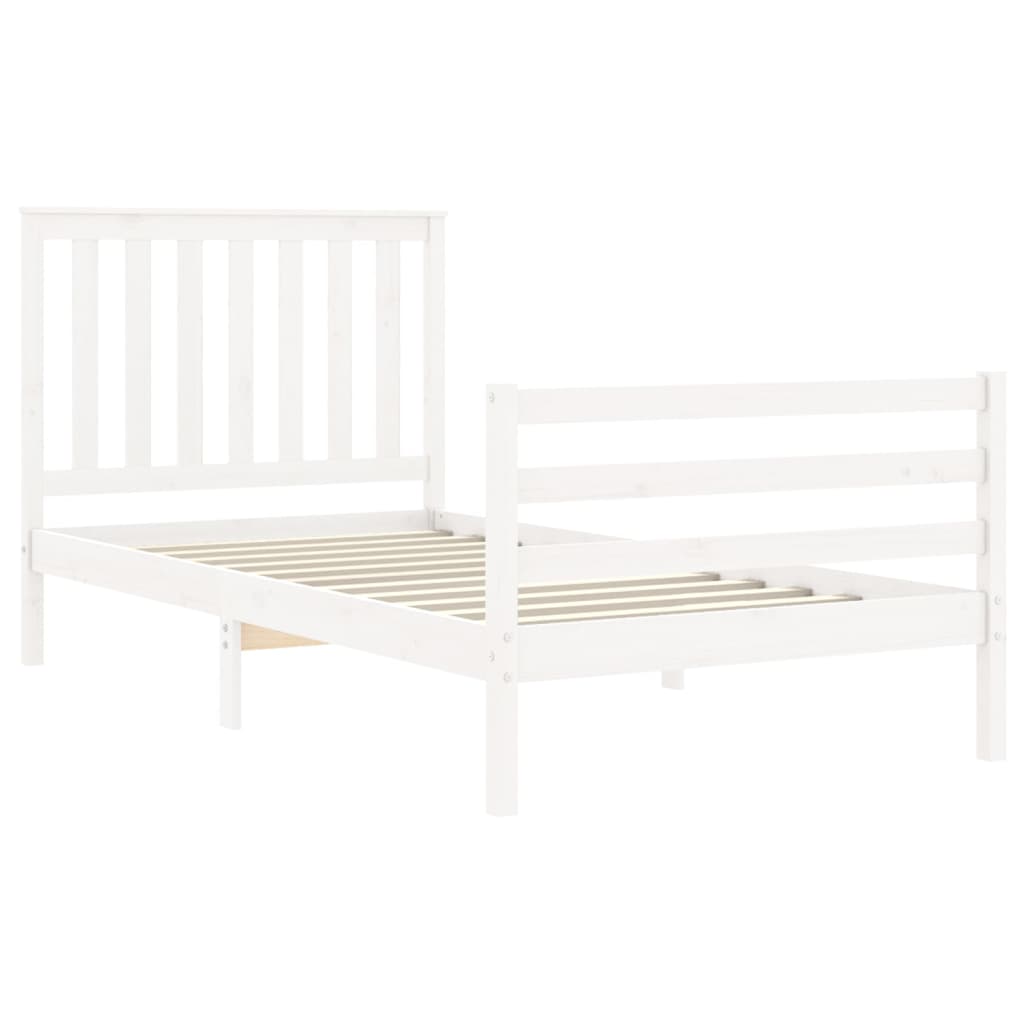 Cadre de lit sans matelas blanc 100x200 cm bois massif