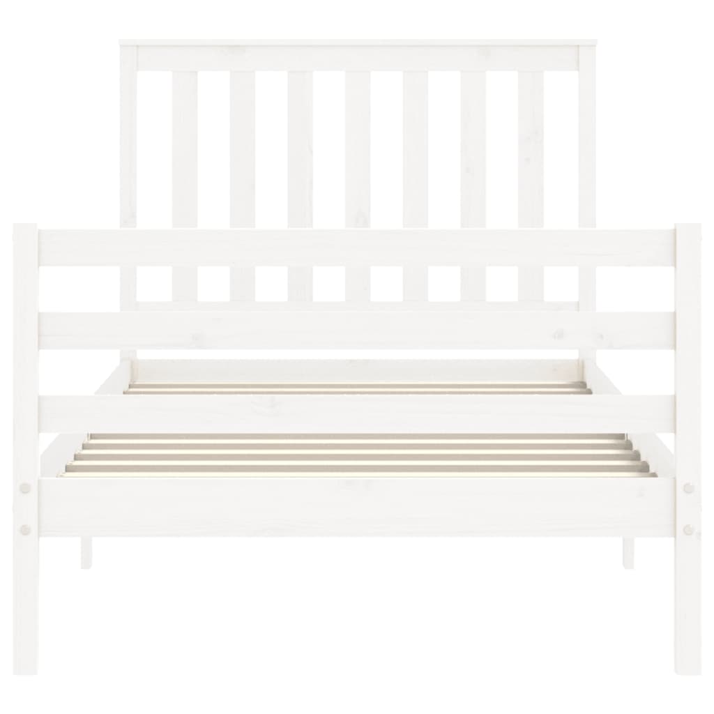 Cadre de lit sans matelas blanc 100x200 cm bois massif