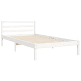 Bed frame without mattress white 100x200 cm solid wood