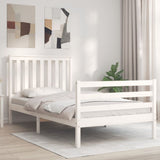 Bed frame without mattress white 100x200 cm solid wood