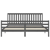 Cadre de lit sans matelas gris 200x200 cm bois massif