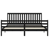 Cadre de lit sans matelas noir 200x200 cm bois massif