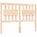 Solid wood bed frame without mattress