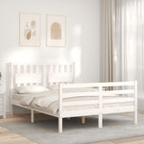 Cadre de lit sans matelas blanc 140x190 cm bois massif