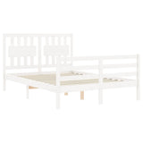 Cadre de lit sans matelas blanc 140x190 cm bois massif