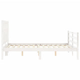 Cadre de lit sans matelas blanc 140x190 cm bois massif