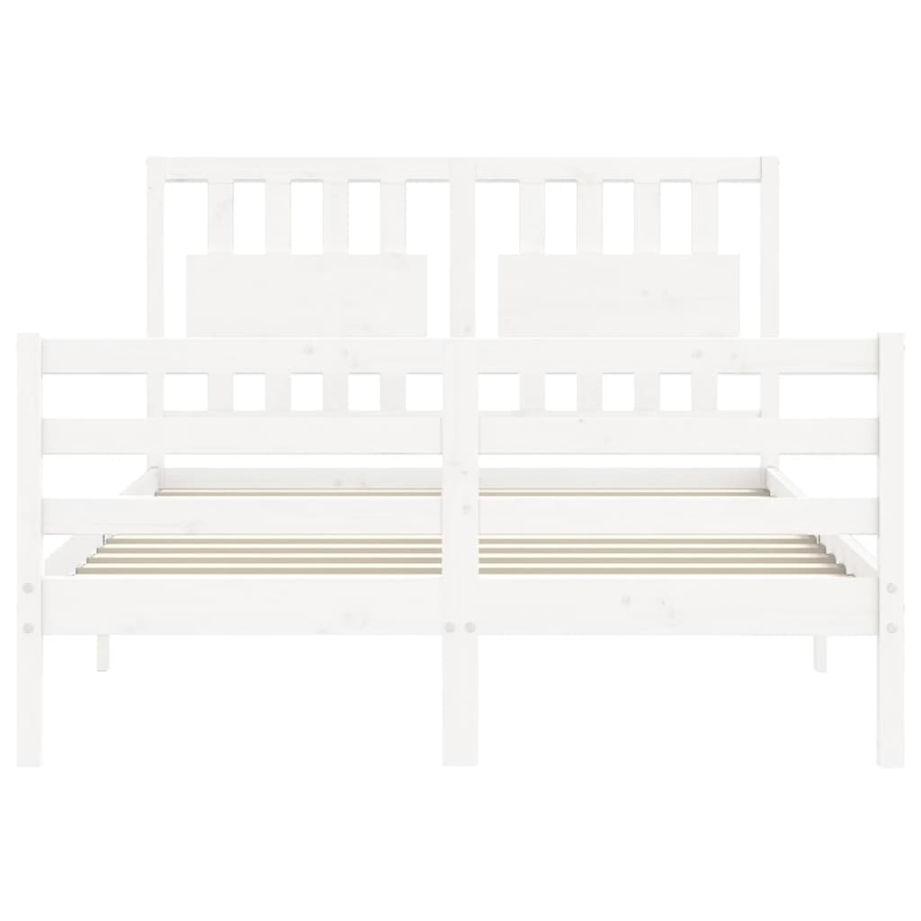 Cadre de lit sans matelas blanc 140x190 cm bois massif