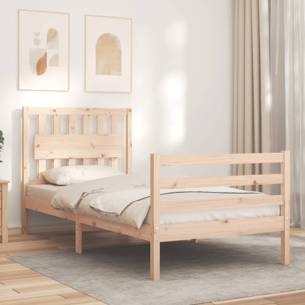 Cadre de lit sans matelas 90x200 cm bois massif