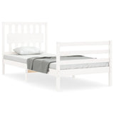 Cadre de lit sans matelas blanc 90x200 cm bois massif