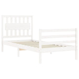 Cadre de lit sans matelas blanc 90x200 cm bois massif