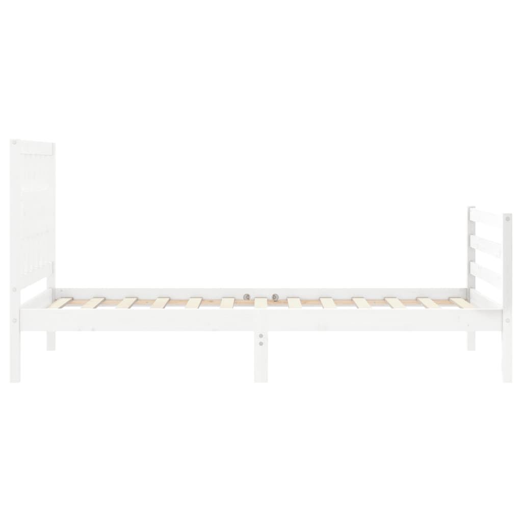 Cadre de lit sans matelas blanc 90x200 cm bois massif