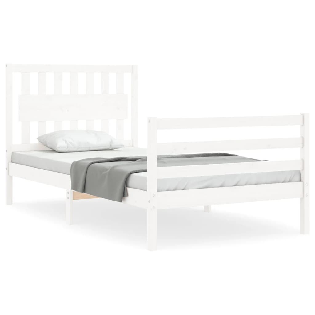 Cadre de lit sans matelas blanc 100x200 cm bois massif