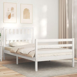 Cadre de lit sans matelas blanc 100x200 cm bois massif