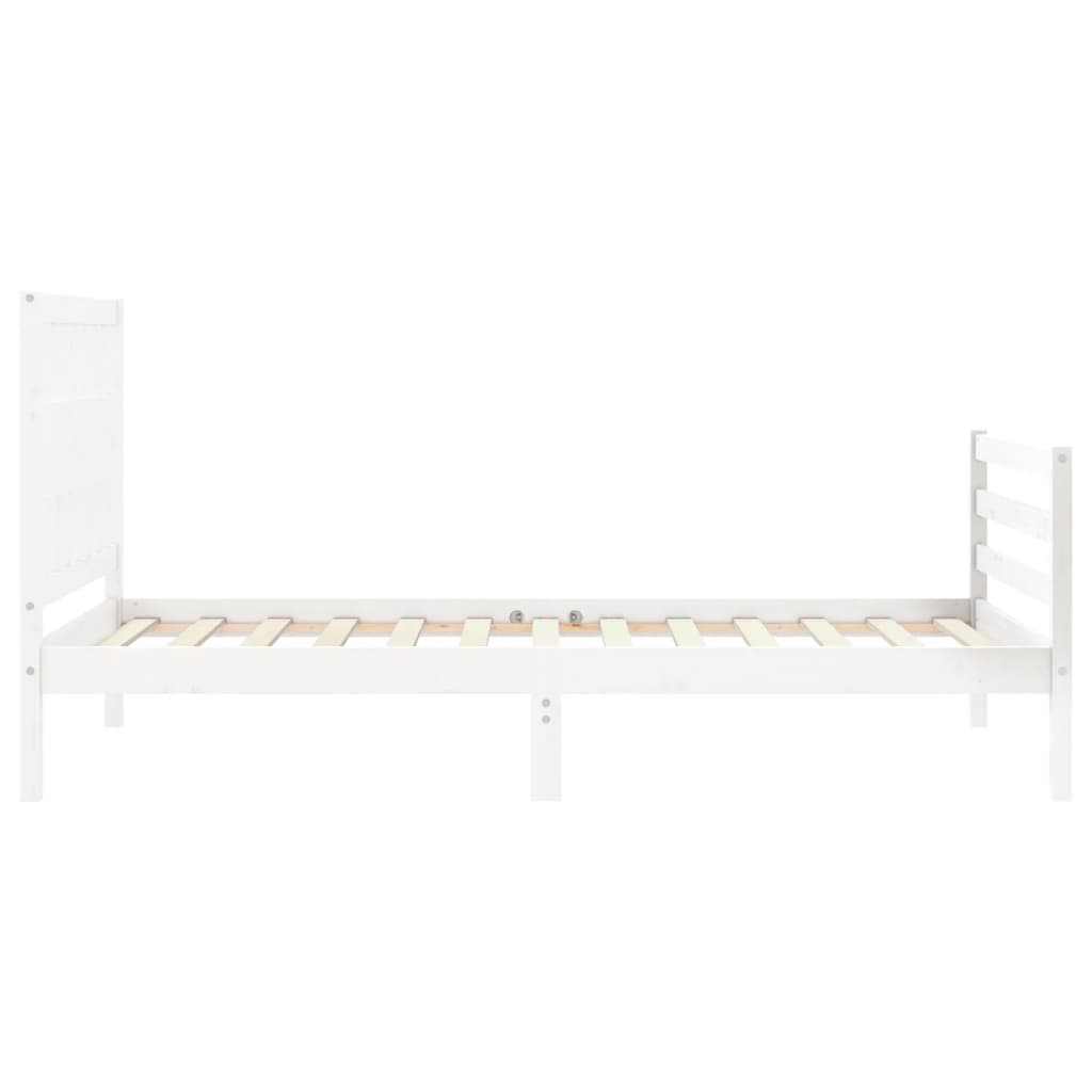 Cadre de lit sans matelas blanc 100x200 cm bois massif