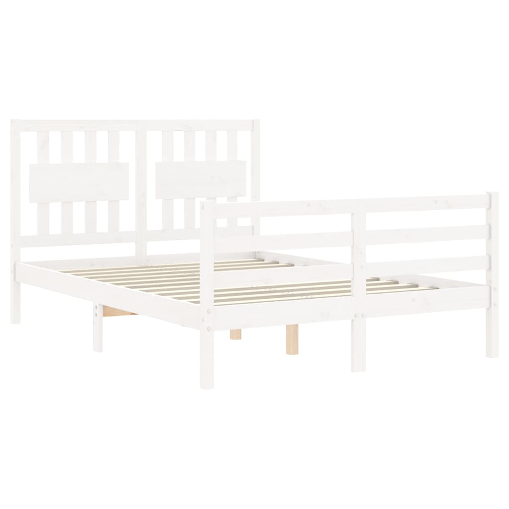 Cadre de lit sans matelas blanc 120x200 cm bois massif