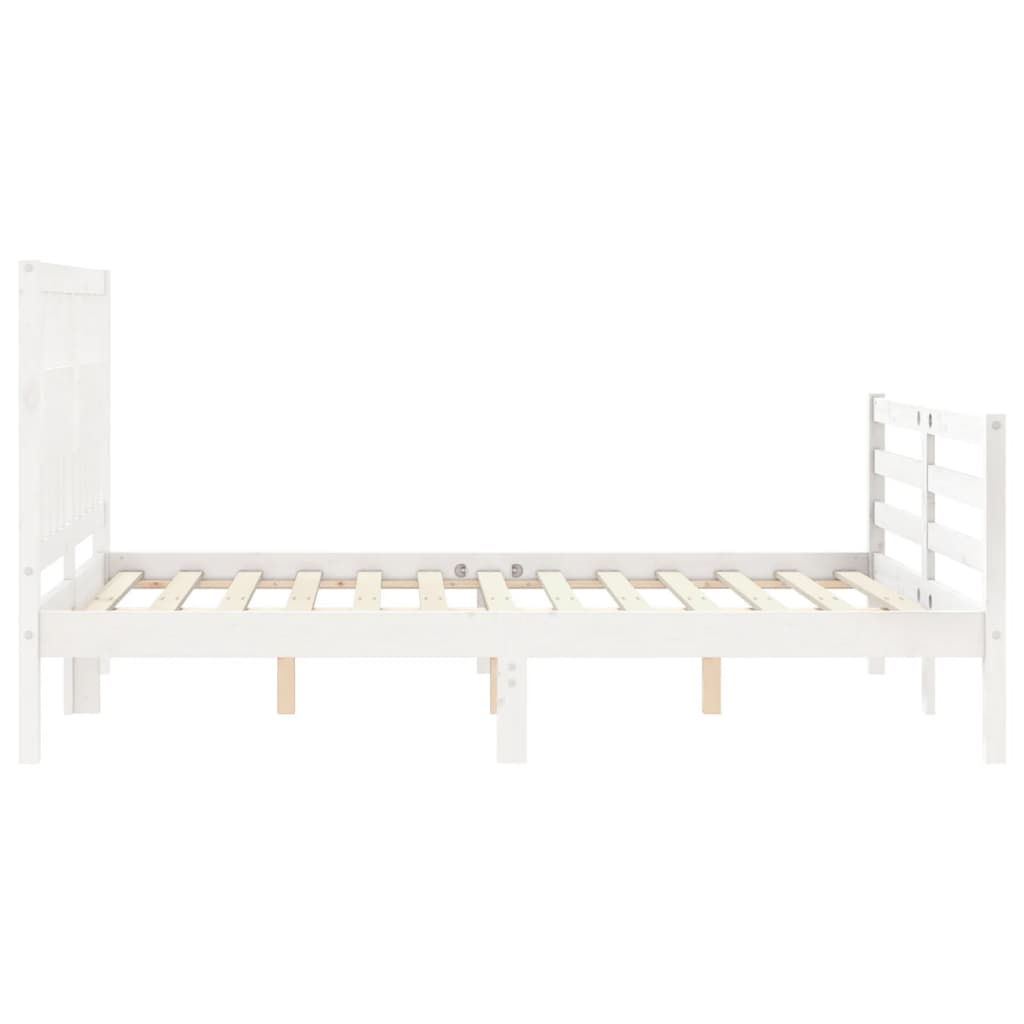 Cadre de lit sans matelas blanc 120x200 cm bois massif