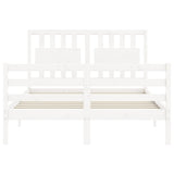 Cadre de lit sans matelas blanc 120x200 cm bois massif