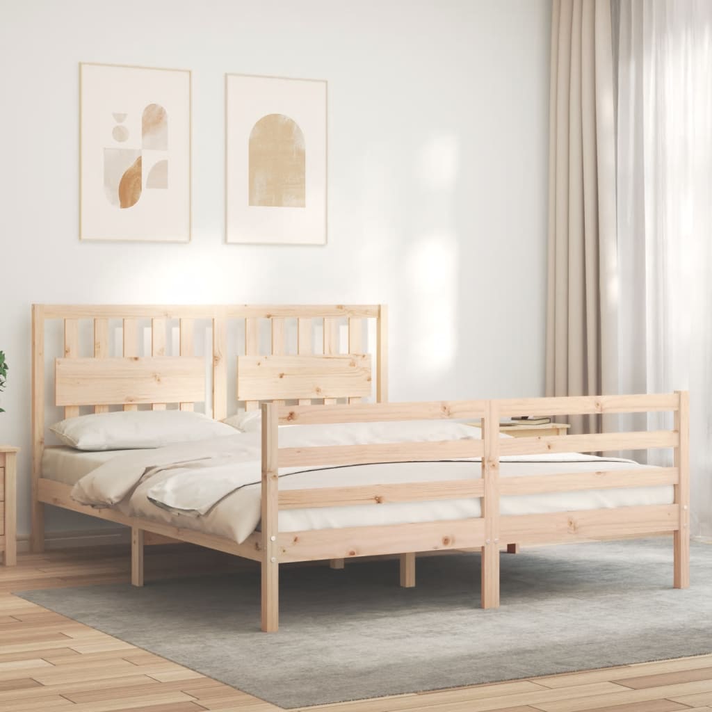 Cadre de lit sans matelas bois massif