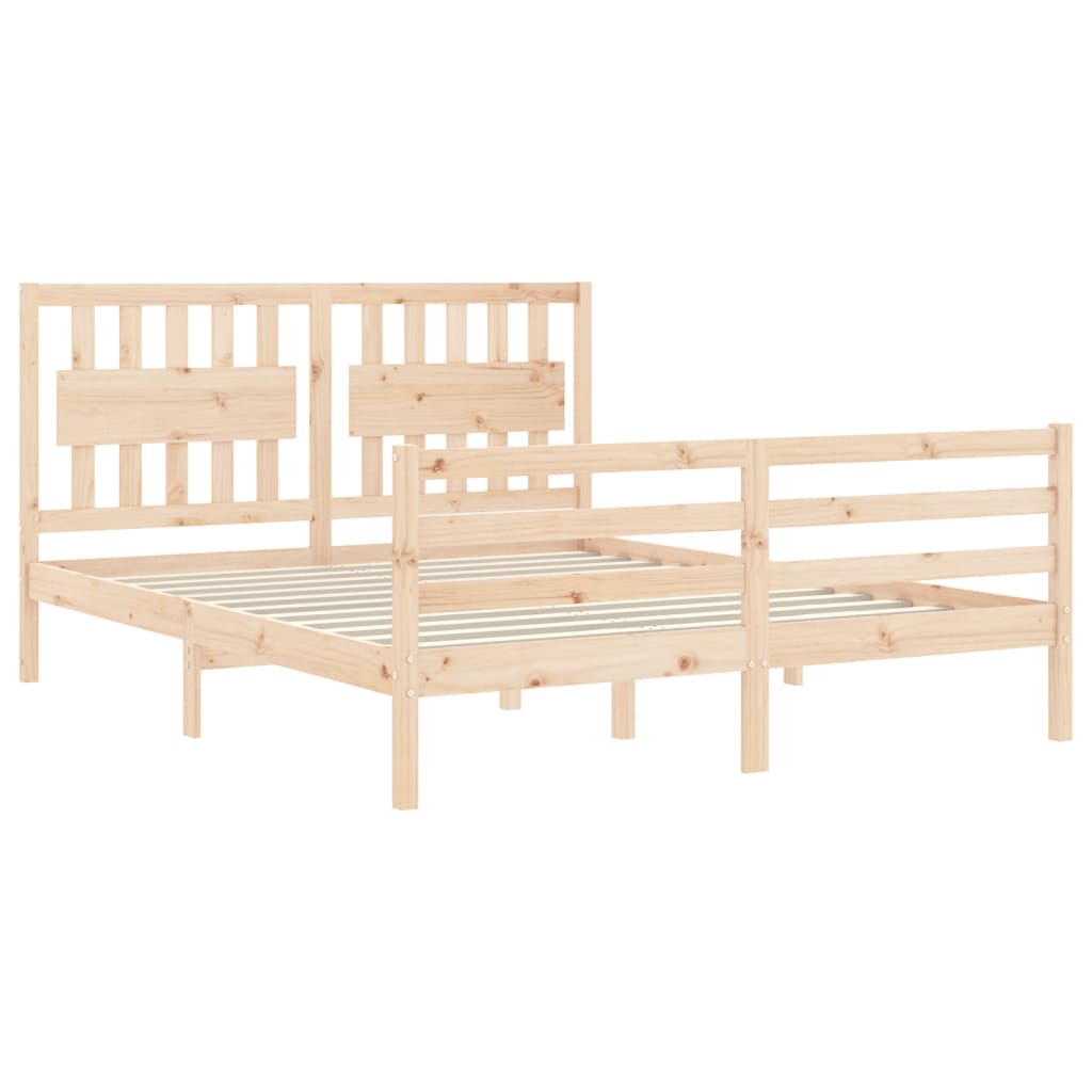 Cadre de lit sans matelas bois massif