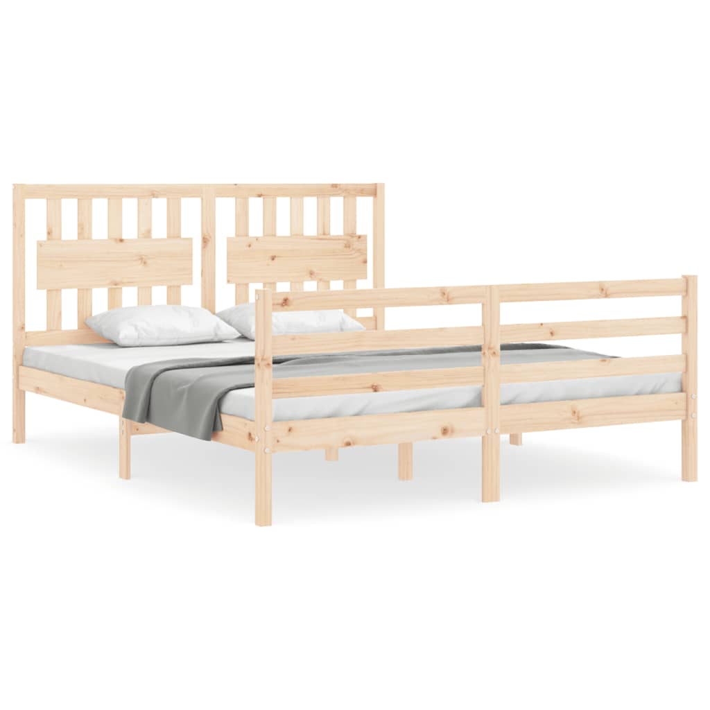 Cadre de lit sans matelas 160x200 cm bois massif