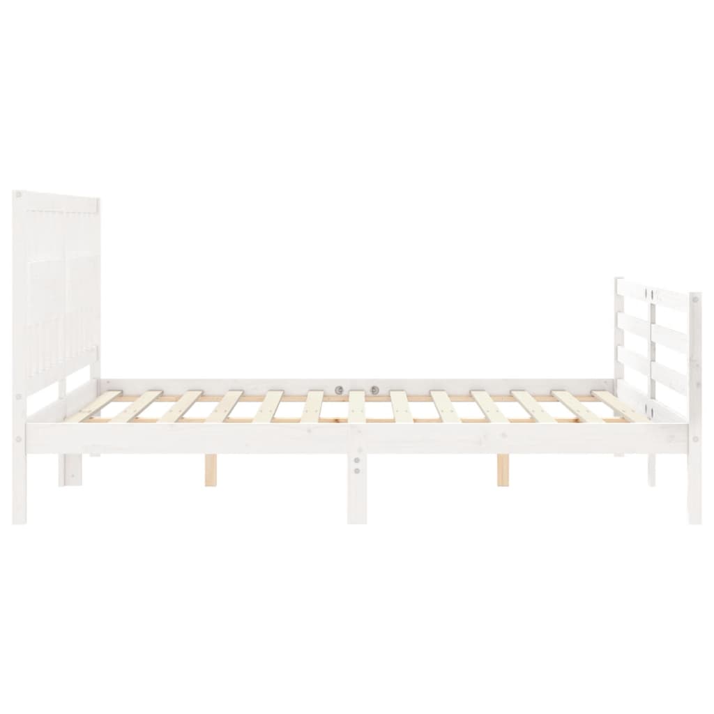 Bed frame without mattress white 160x200 cm solid wood