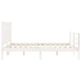 Bed frame without mattress white 160x200 cm solid wood