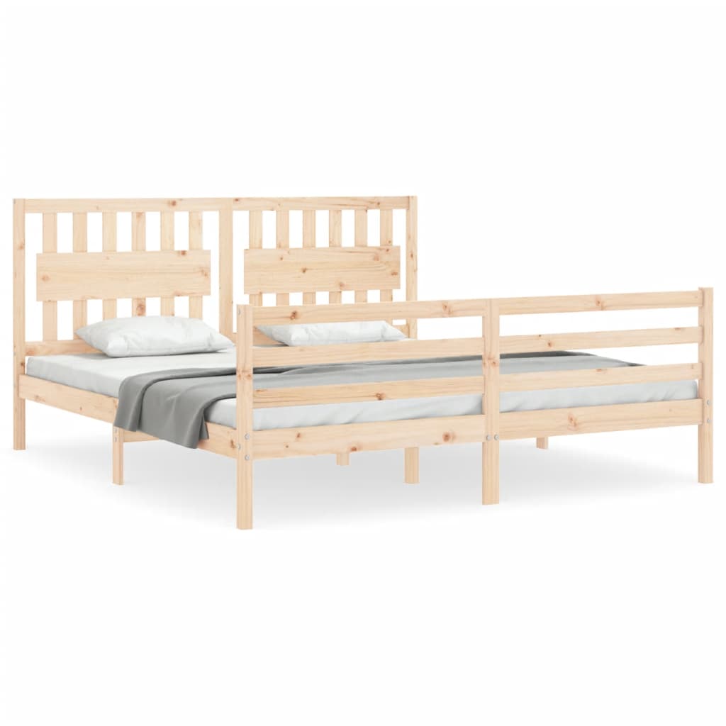 Cadre de lit sans matelas bois massif