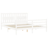 Cadre de lit sans matelas blanc bois massif