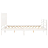 Cadre de lit sans matelas blanc bois massif