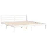 Cadre de lit sans matelas blanc bois massif