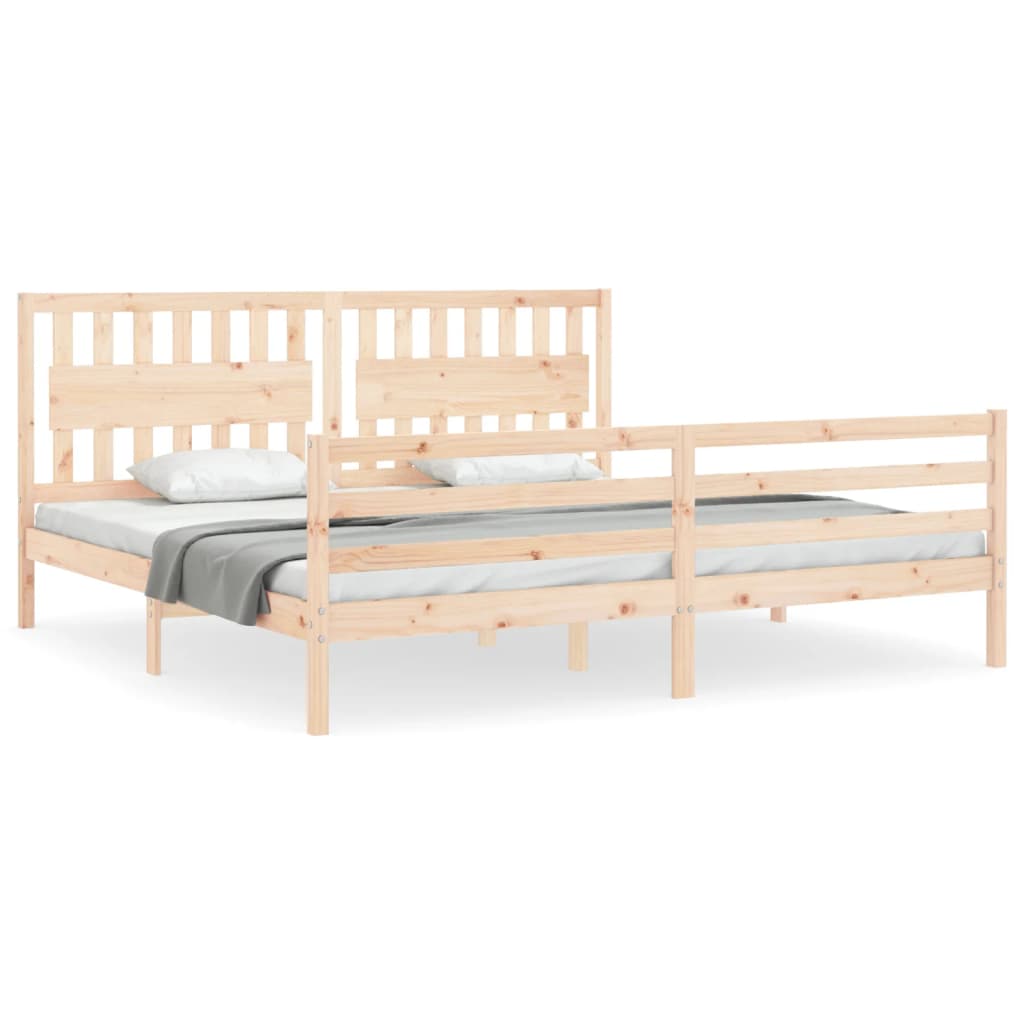 Cadre de lit sans matelas 200x200 cm bois massif