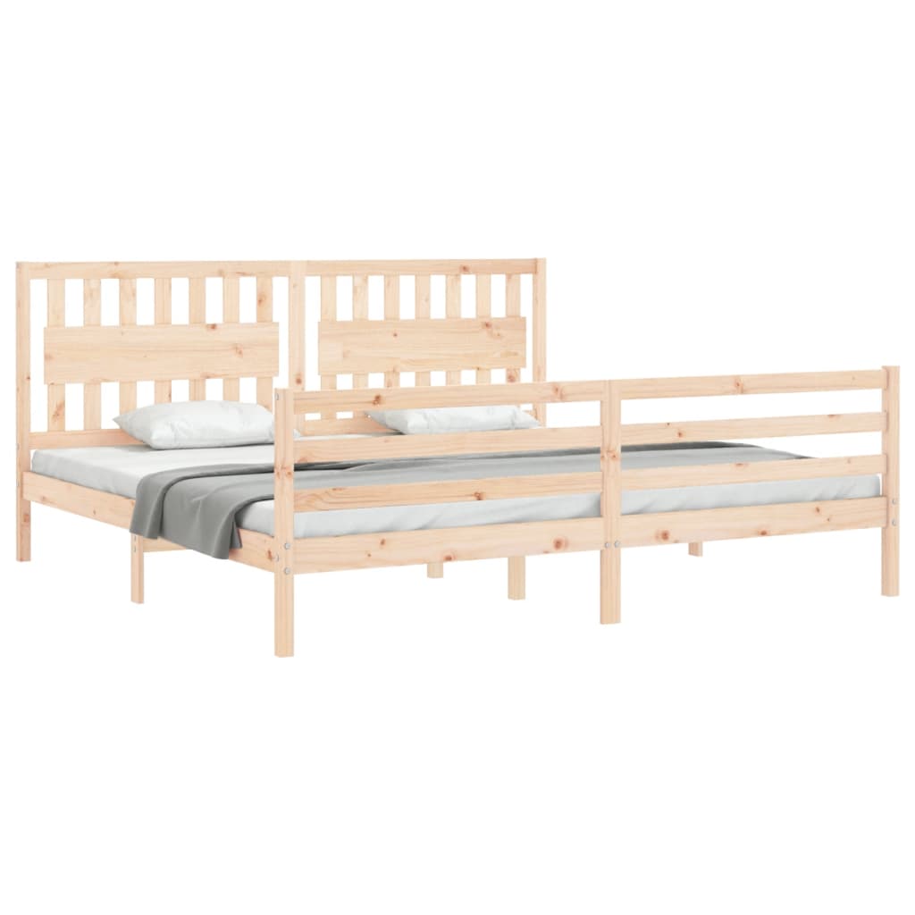 Cadre de lit sans matelas 200x200 cm bois massif