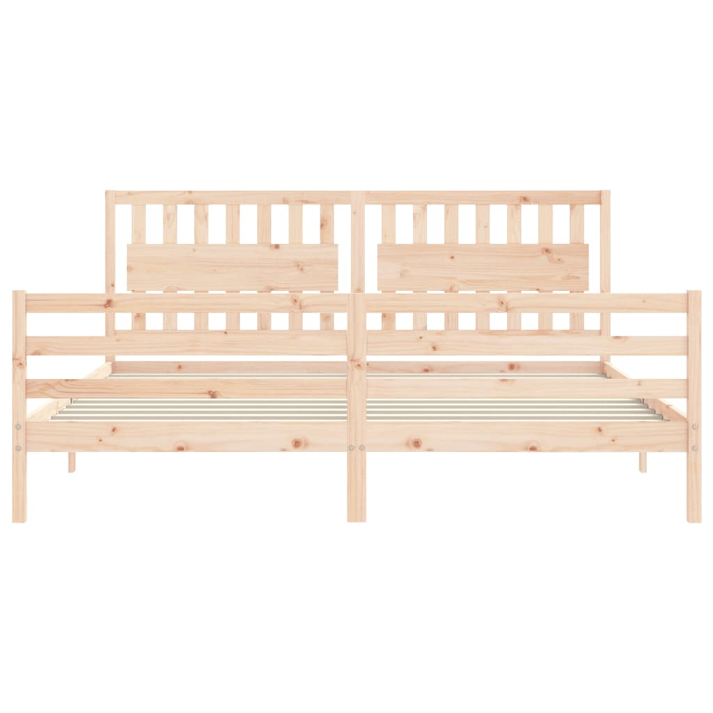 Cadre de lit sans matelas 200x200 cm bois massif