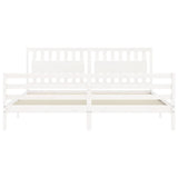 Cadre de lit sans matelas blanc 200x200 cm bois massif