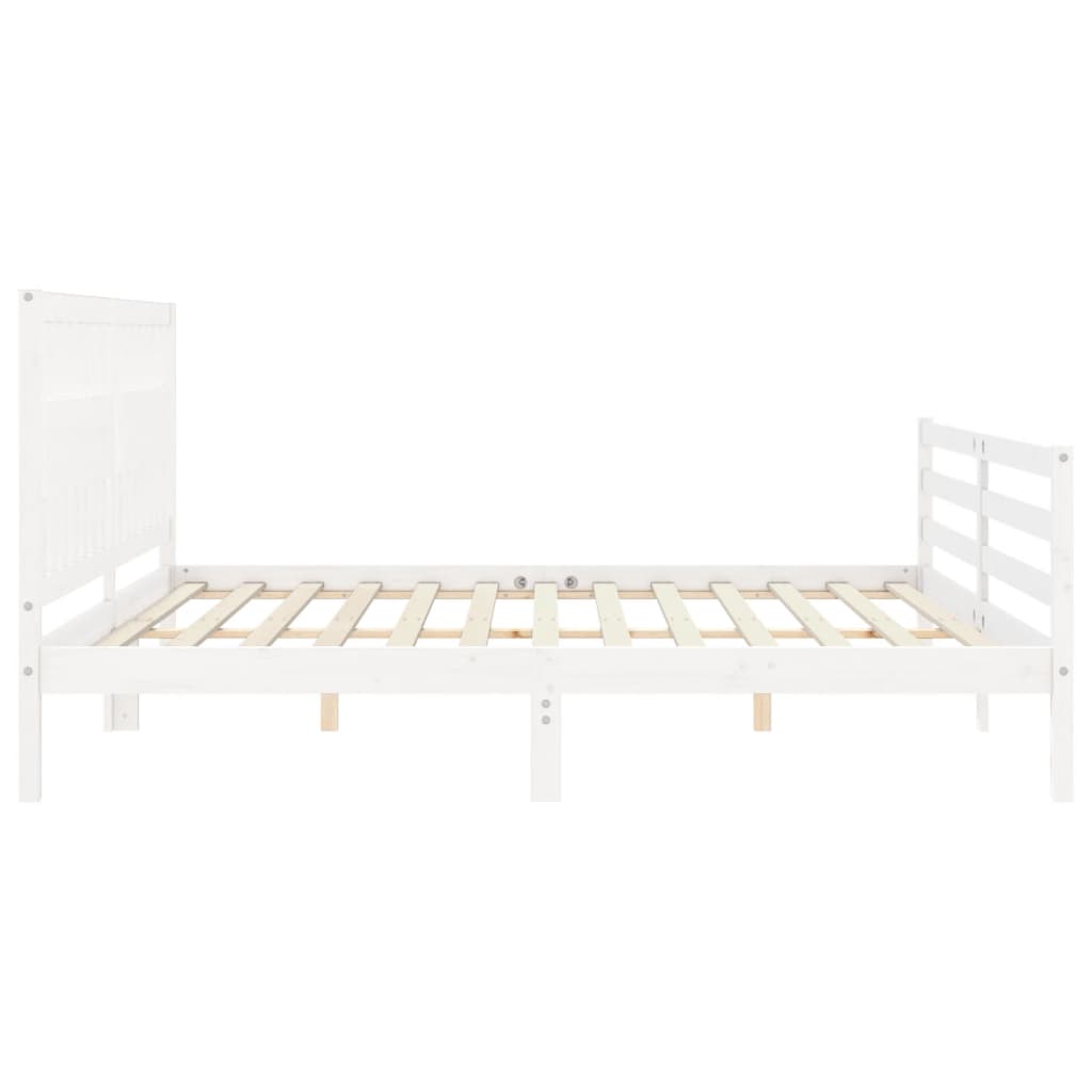 Cadre de lit sans matelas blanc 200x200 cm bois massif