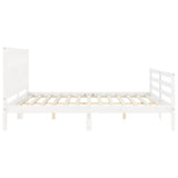 Cadre de lit sans matelas blanc 200x200 cm bois massif