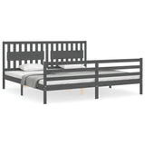 Bed frame without mattress gray 200x200 cm solid wood