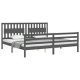 Bed frame without mattress gray 200x200 cm solid wood