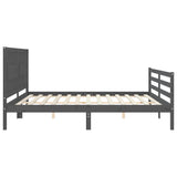 Bed frame without mattress gray 200x200 cm solid wood