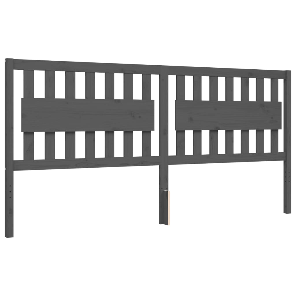 Bed frame without mattress gray 200x200 cm solid wood