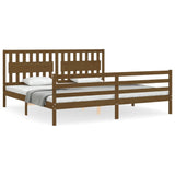 Cadre de lit sans matelas marron miel 200x200 cm bois massif