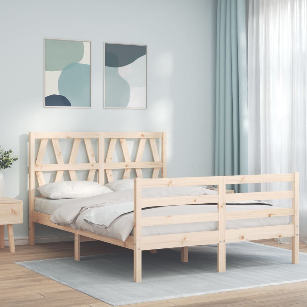 Cadre de lit sans matelas bois massif