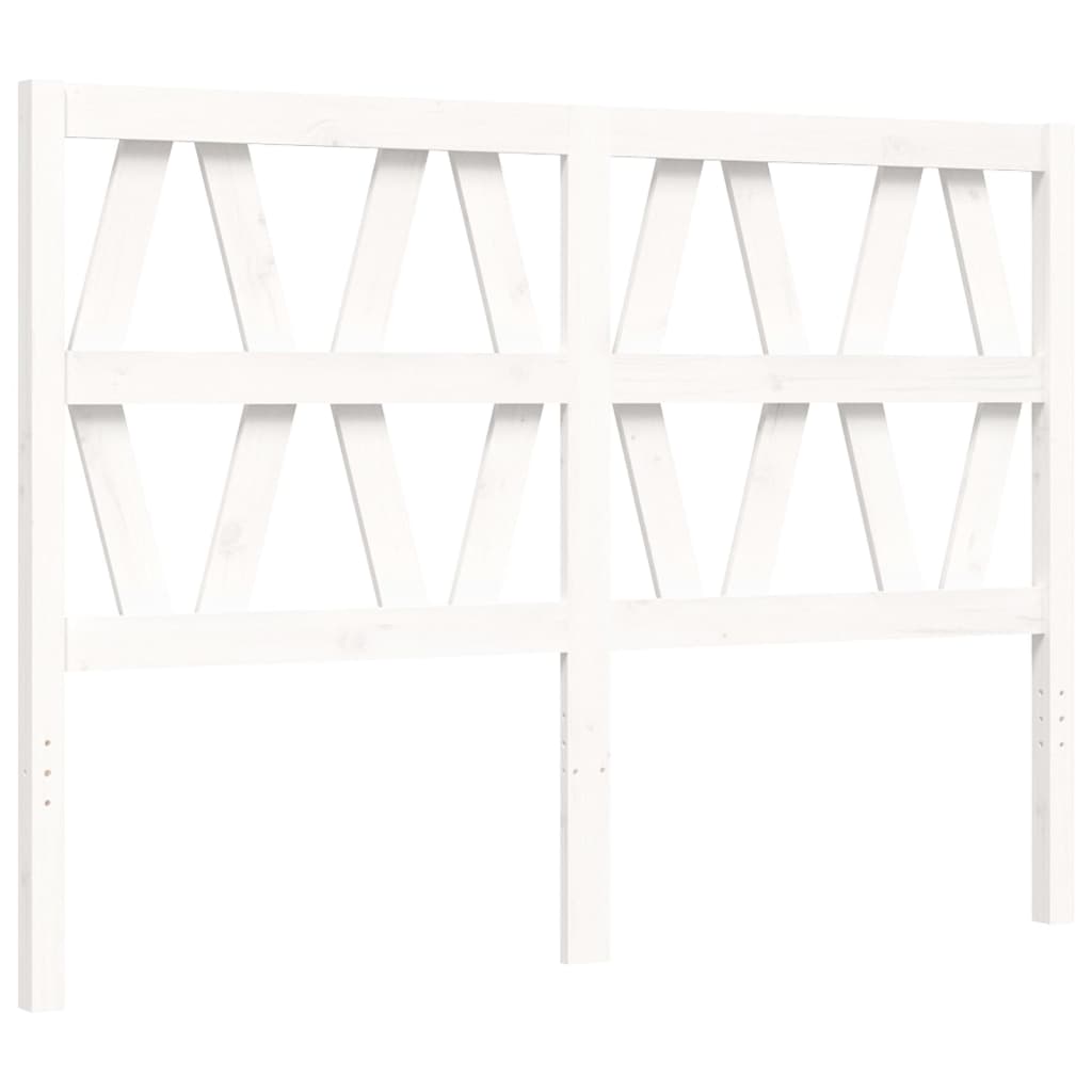 Cadre de lit sans matelas blanc bois massif