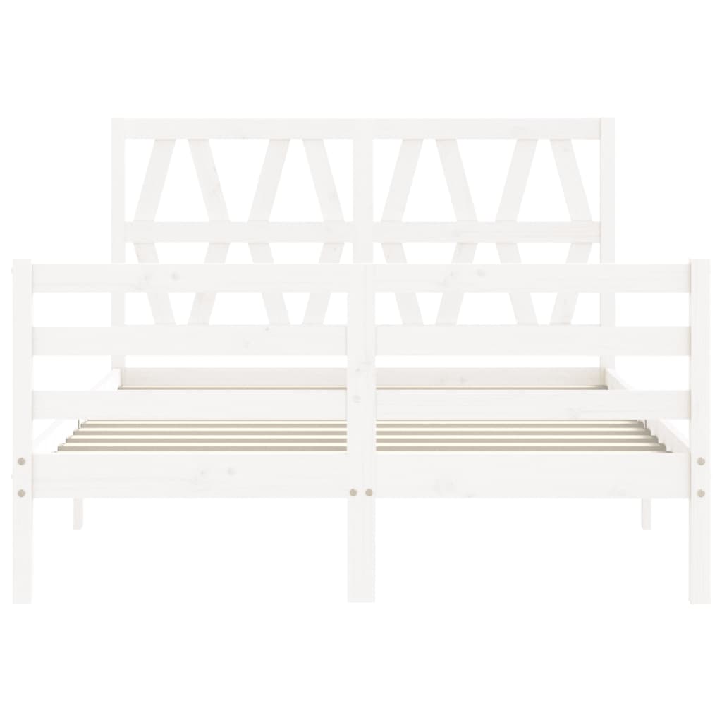 Cadre de lit sans matelas blanc 140x190 cm bois massif