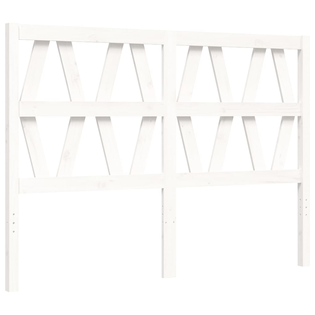 Cadre de lit sans matelas blanc 140x190 cm bois massif