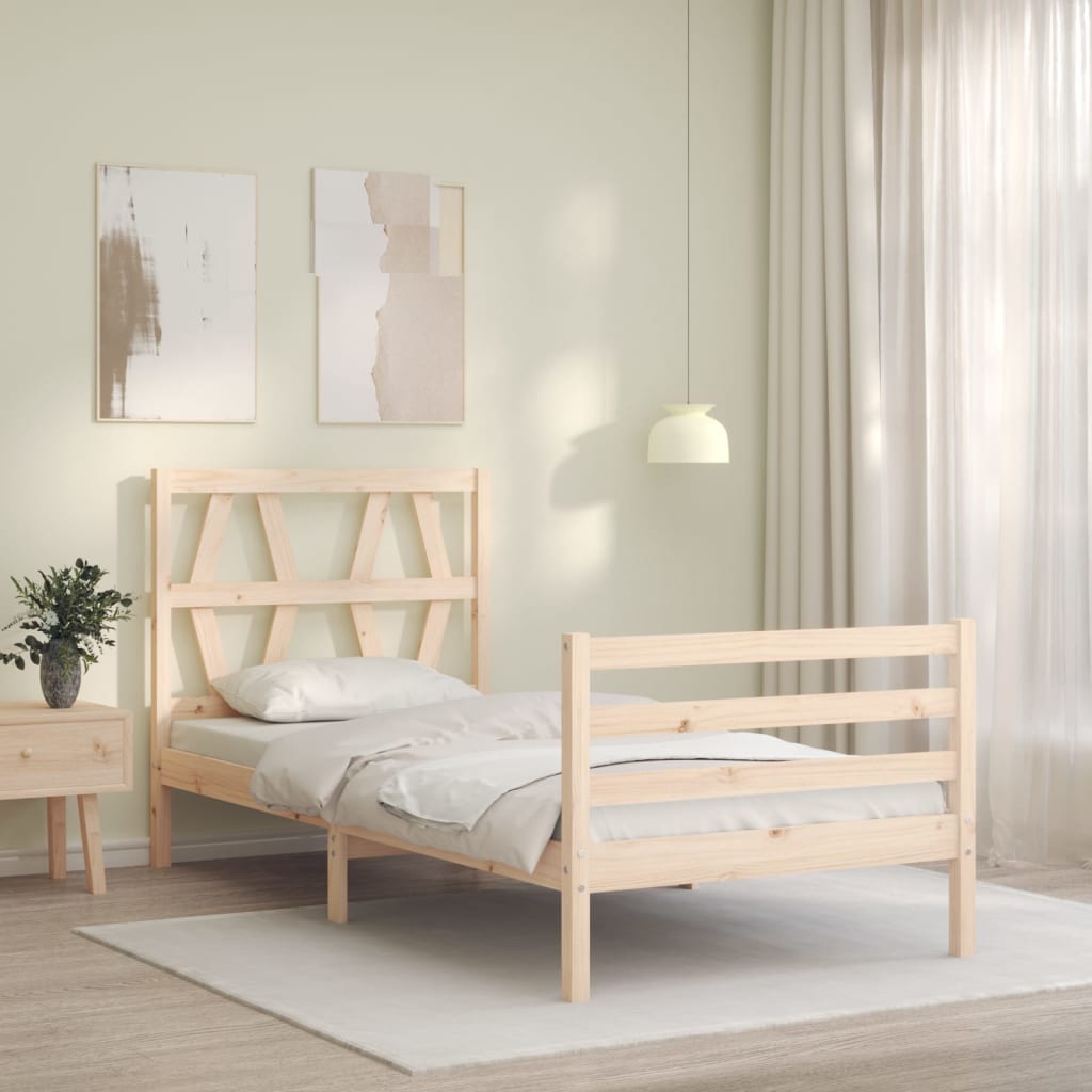 Cadre de lit sans matelas 90x200 cm bois massif