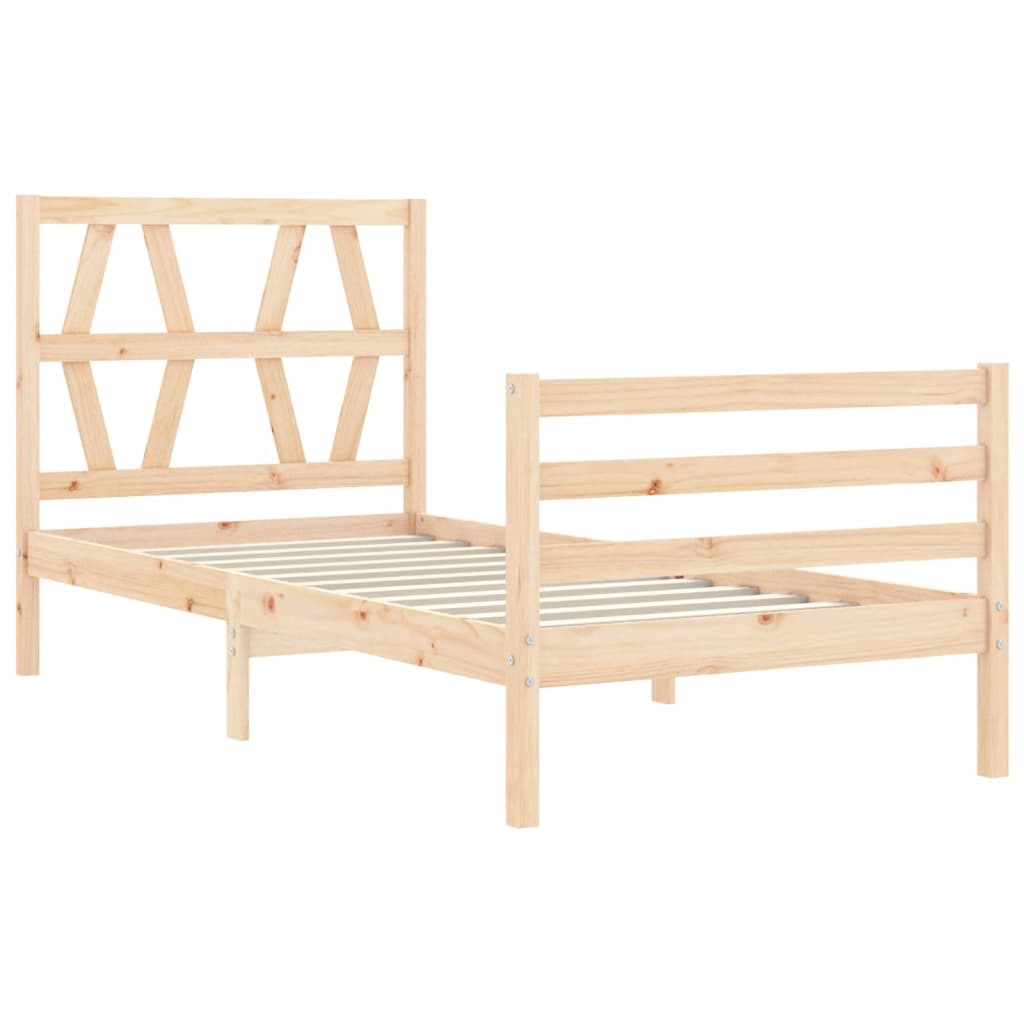 Cadre de lit sans matelas 90x200 cm bois massif