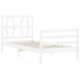 Cadre de lit sans matelas blanc 90x200 cm bois massif