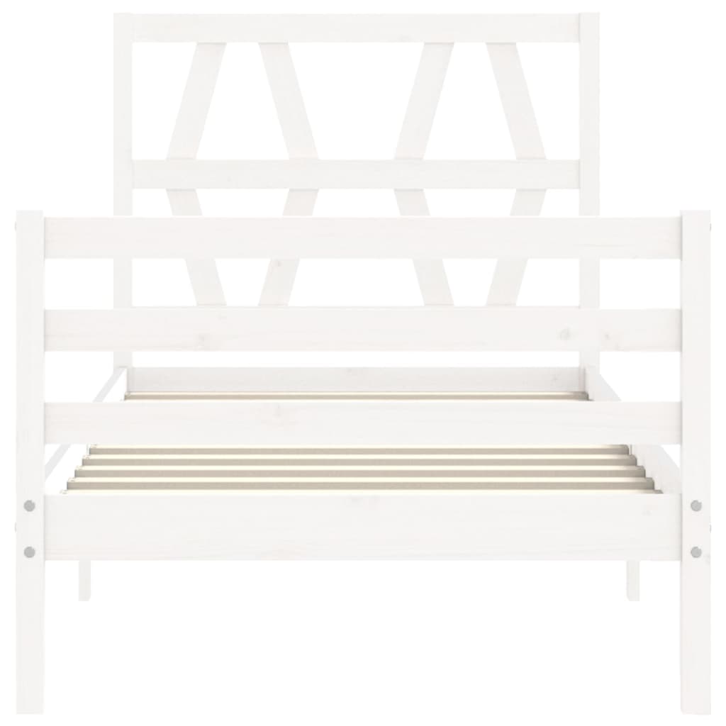 Cadre de lit sans matelas blanc 90x200 cm bois massif